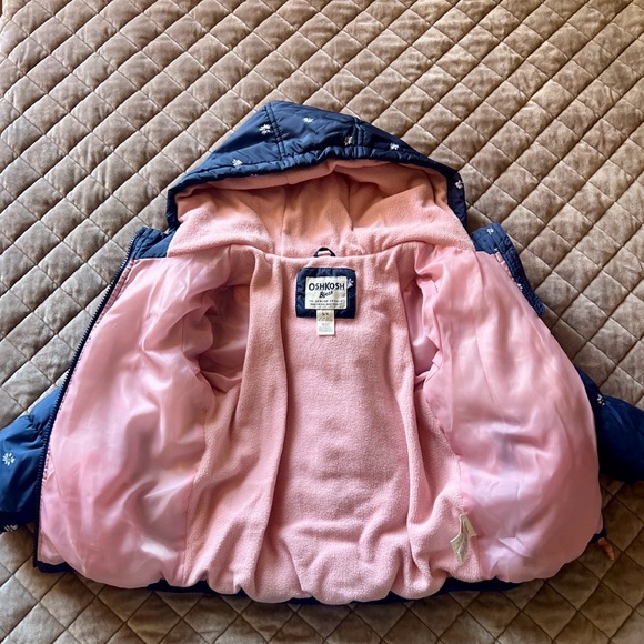 Osh Kosh Girls Floral Puffer Jacket - Picture 2 of 5
